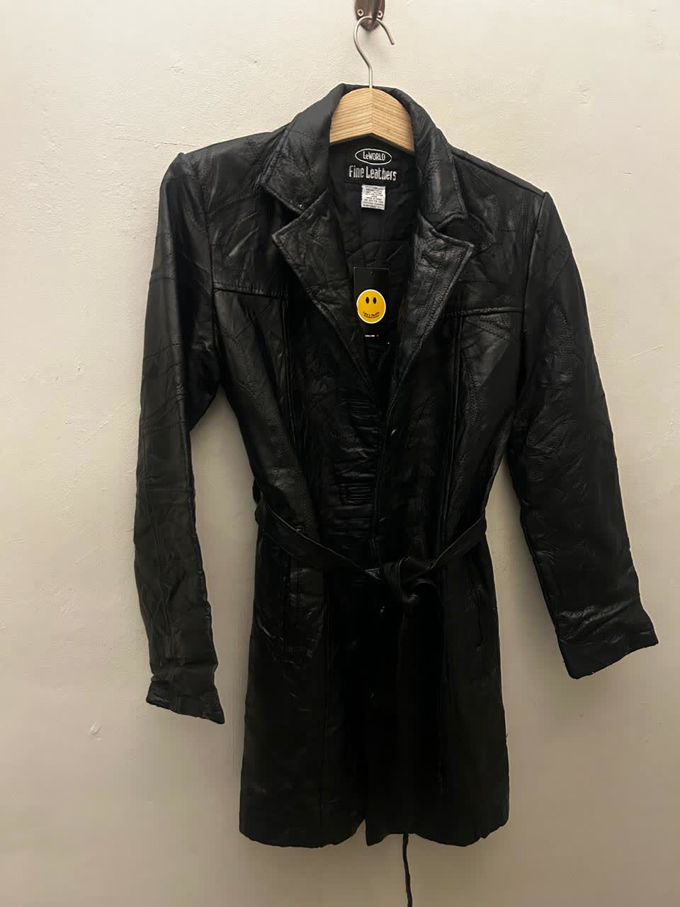 Full-Length Leather Coat — preloved outerwear on the rail at Lola's Street Thrifts, Observatory