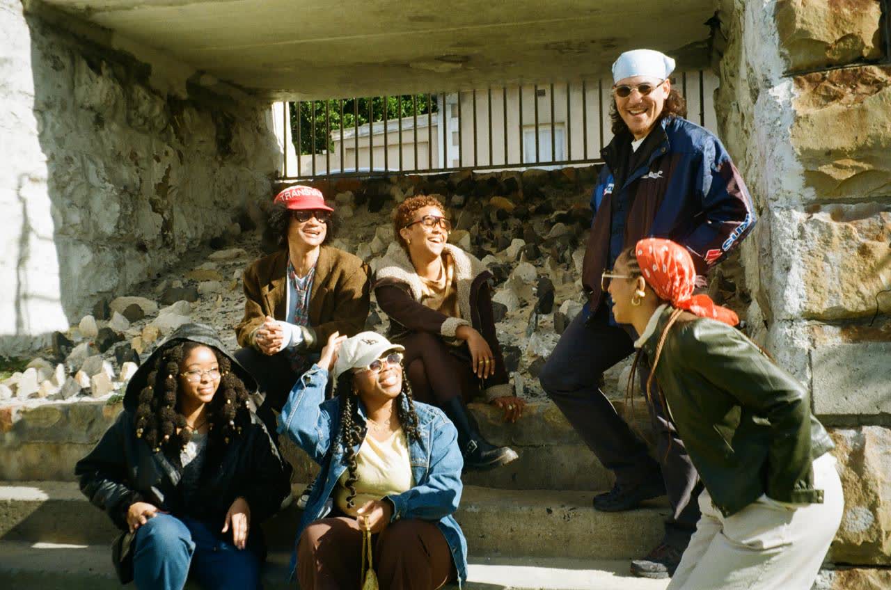 Group of friends in preloved streetwear under a Cape Town underpass