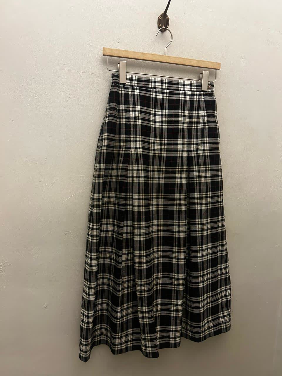 Monochrome Plaid Midi — preloved bottoms on the rail at Lola's Street Thrifts, Observatory