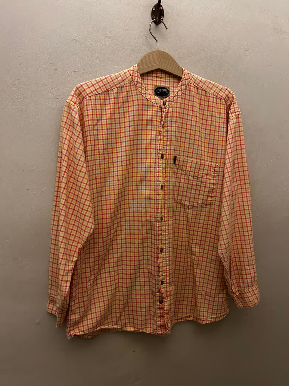 Orange Check Overshirt — preloved shirting on the rail at Lola's Street Thrifts, Observatory